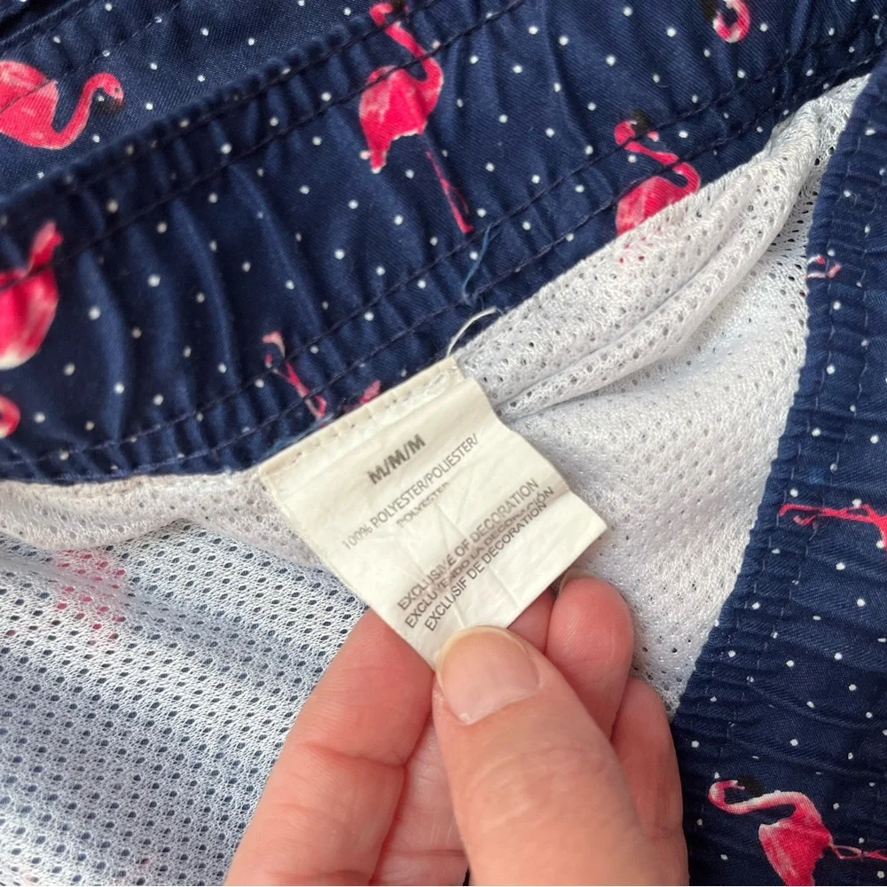 Surf Society Swim Trunks Size Medium blue pink Flamingo
